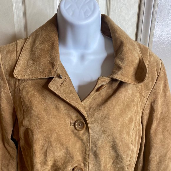 Alfani size large brown 100% leather button front jacket - Picture 4 of 8